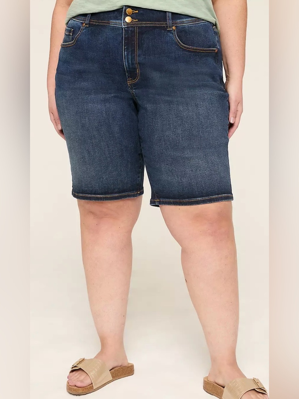 Denim Bermuda Shorts - Dark Blue